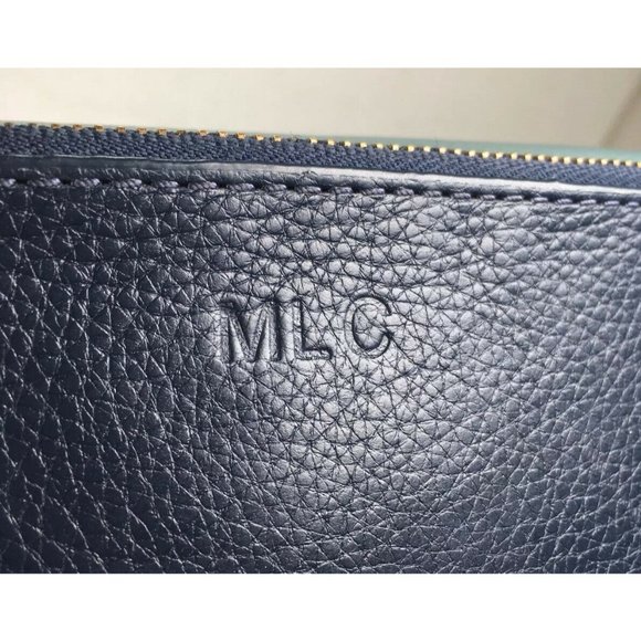 Fossil Green and Blue Leather Checkbook Card ID Clutch Wallet  (Monogram MLC) - Picture 8 of 12